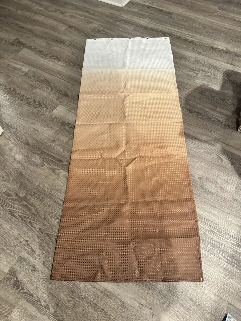 Ombre Shower Curtain White Peach Rust Brown Gradient Textured Grommet New